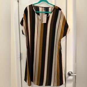 SHEIN Curve Striped Multicolor Women's Dress Tunic 2XL New With Tags